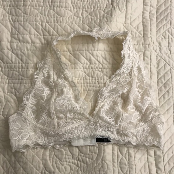 Ivory/white lace bralette halter, NWOT - Picture 3 of 6